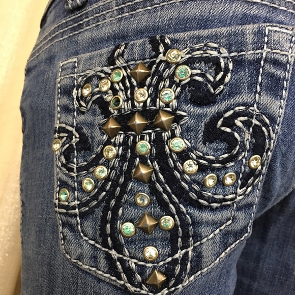 Machine Washable Rhinestone Jeans - Picture 5 of 8